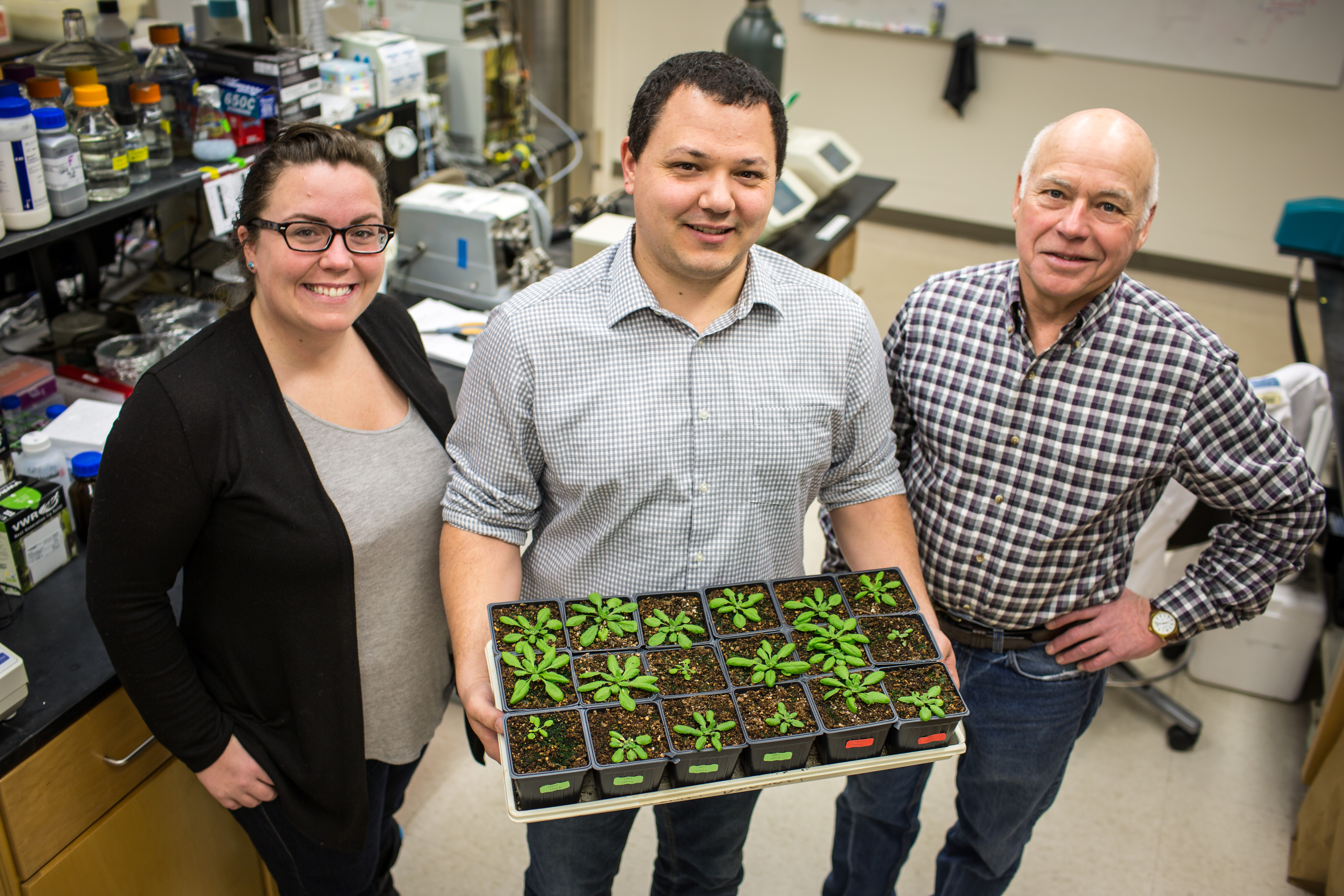 Research team standing in the lab